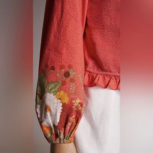 Anthropologie Bl-nk Aliyana London Multicolor Collared Preppy Top